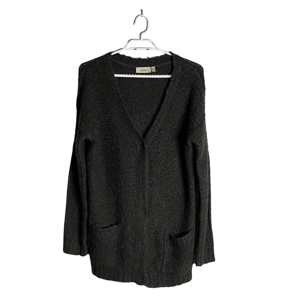 Cloth by RD Women's Gray Sherpa Sweater Cardigan